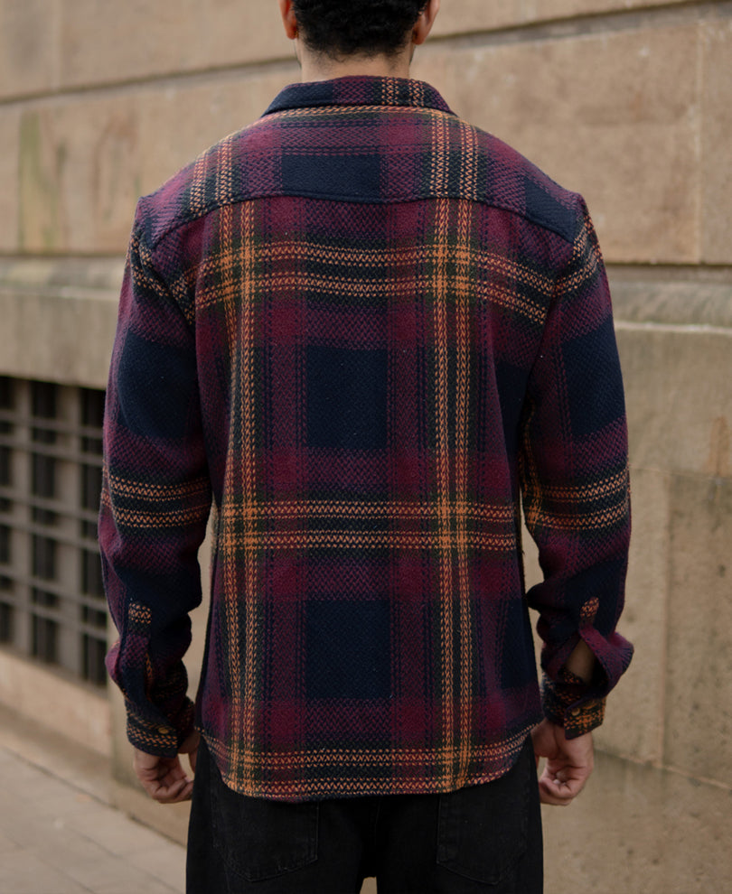 Multicolour Structured Checked Full Sleeves Shirt.