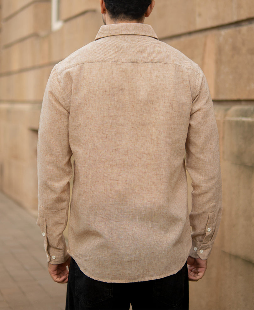 Tan Lightweight Structured Shirt.