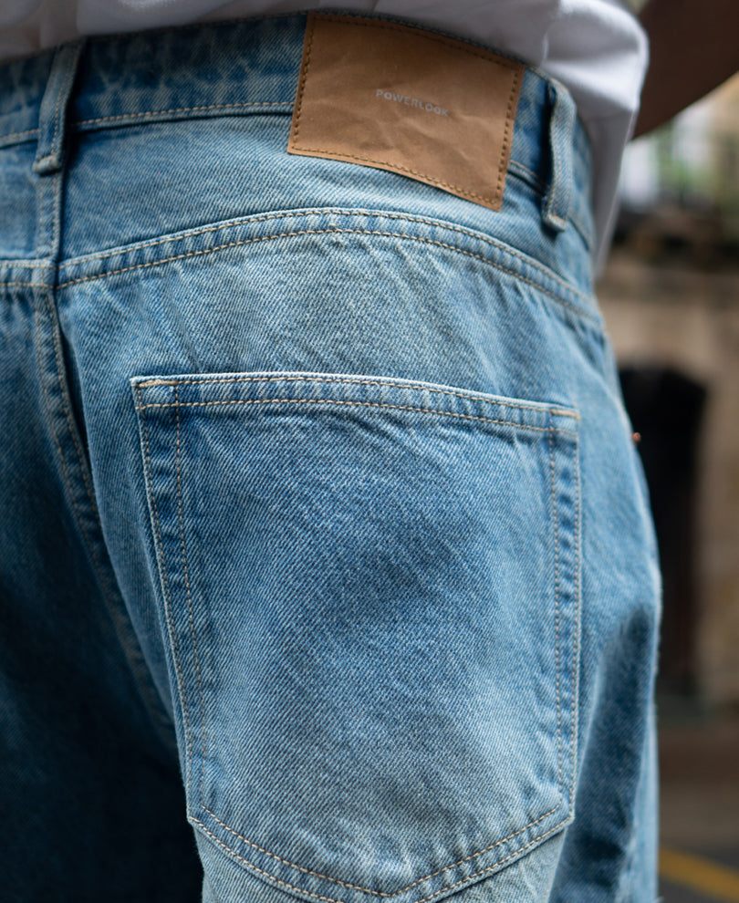 Blue Baggy Ripped Jeans.