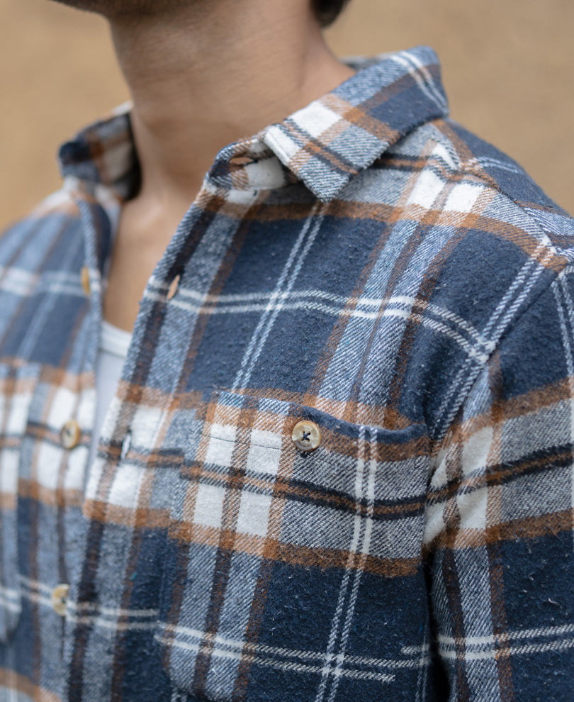 Multi Colour Checks Shirt With Pockets.