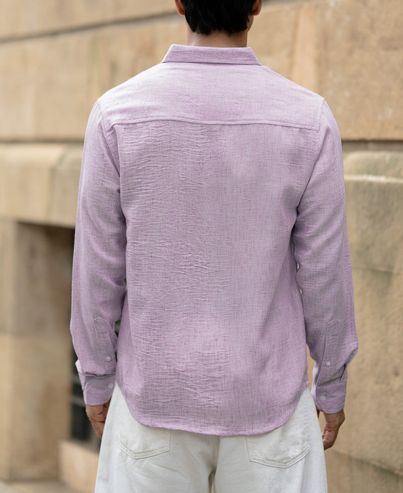 Lavender Slub Textured Shirt.
