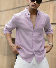 Lavender Slub Textured Shirt.