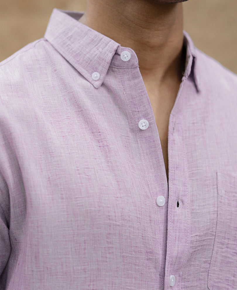 Lavender Slub Textured Shirt.