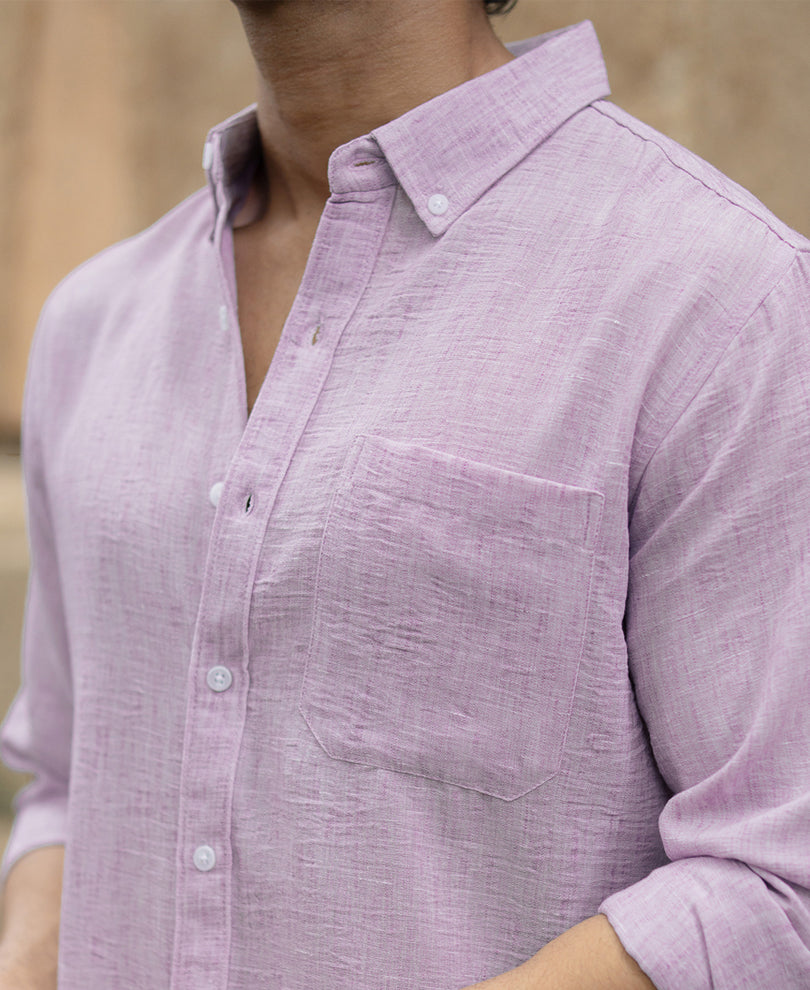 Lavender Slub Textured Shirt.