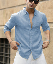 Light Grey Slub Textured Shirt.