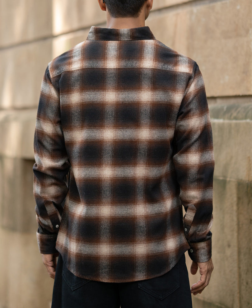 Dark Brown Checks Shirt.