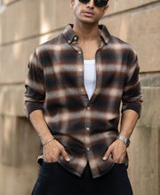 Dark Brown Checks Shirt.