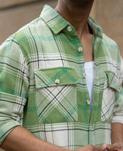 Jade Green Structured Checks Shirt.