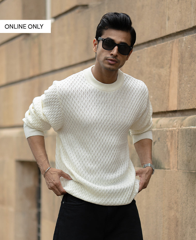 Off White Knitted T-Shirt