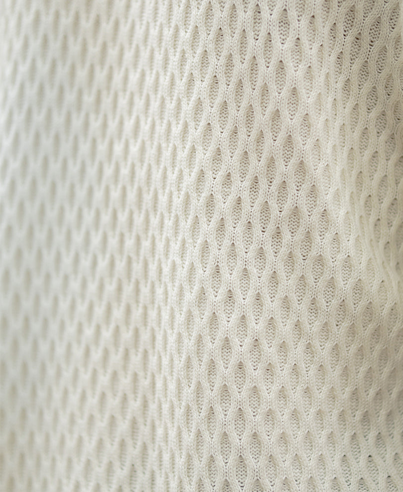 Off White Knitted T-Shirt.
