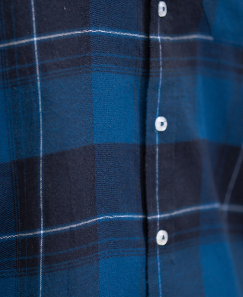 Blue Checked Button Down Shirt.