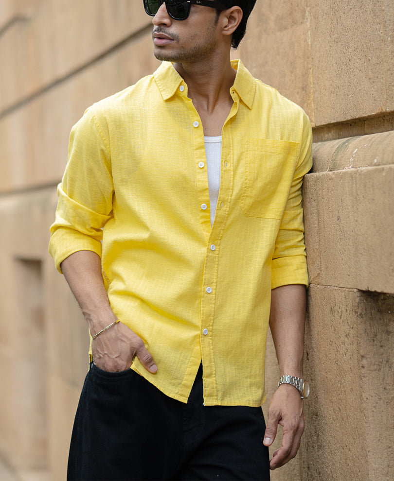 Yellow Lightweight Cotton Shirt.