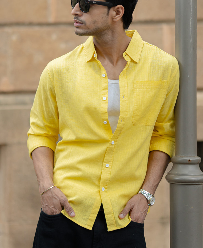 Yellow Lightweight Cotton Shirt.