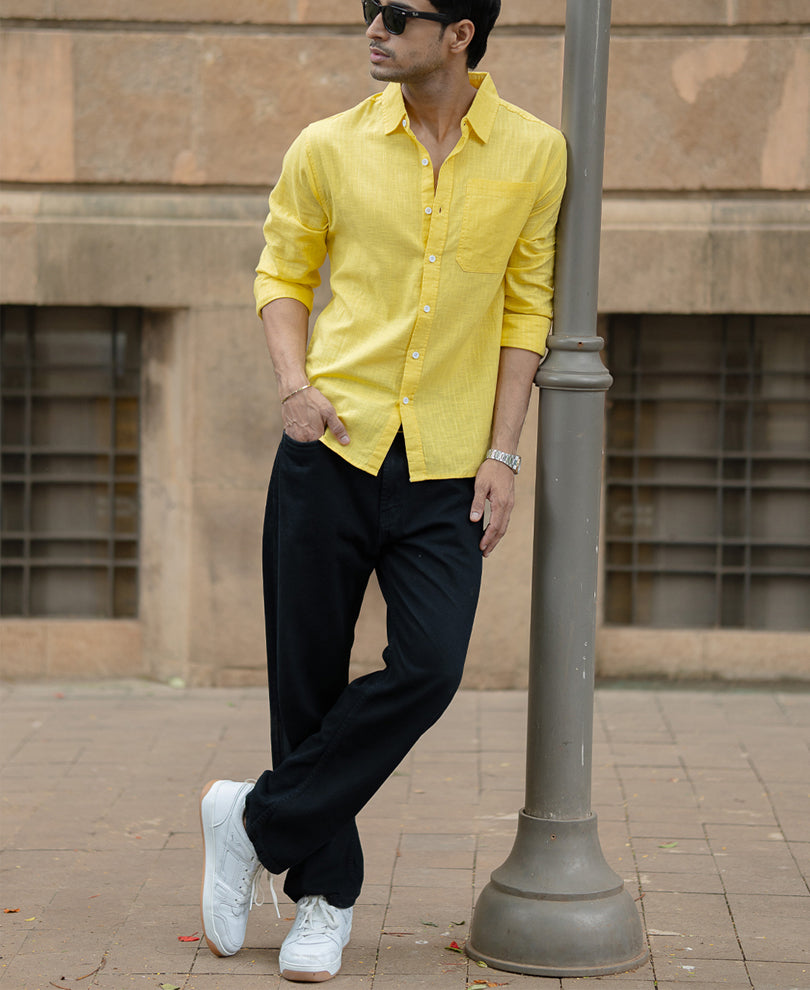 Yellow Lightweight Cotton Shirt.