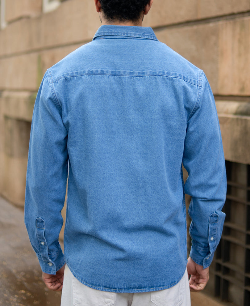 Blue Washed Denim Shirt.