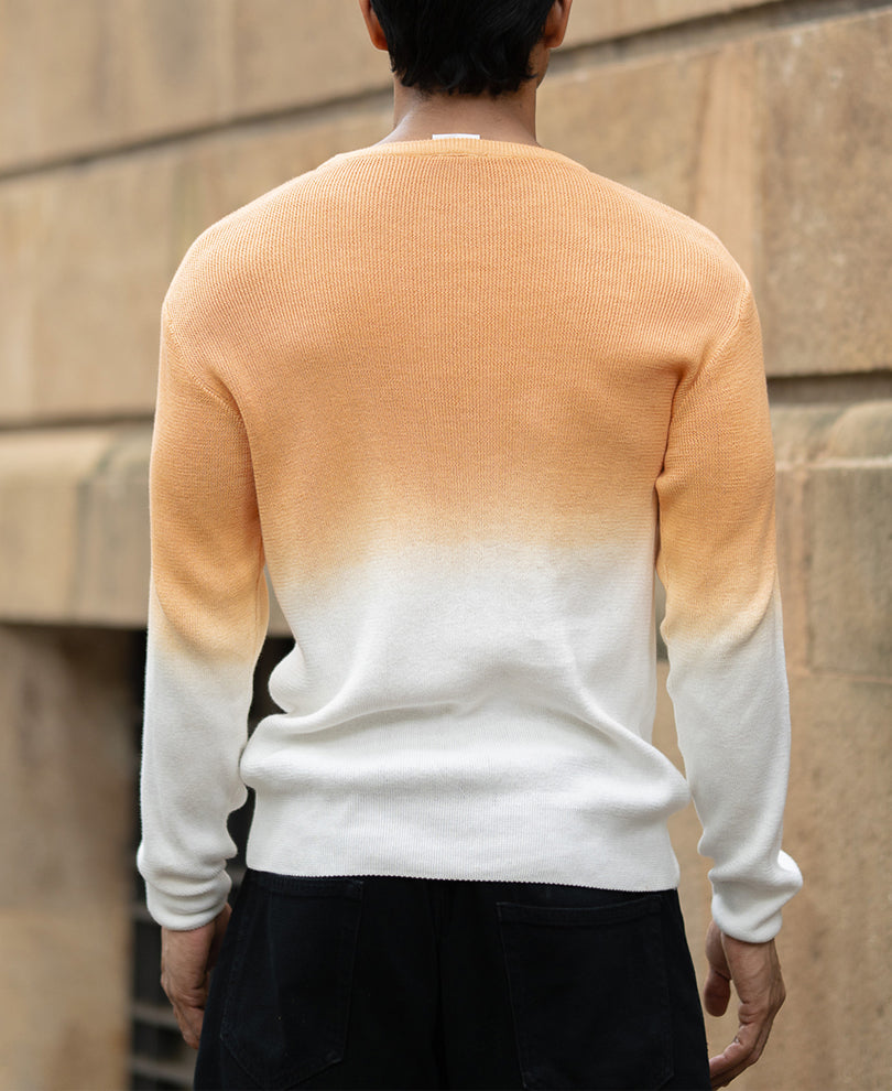 Apricot Orange Ombre Knit T-Shirt.