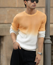 Apricot Orange Ombre Knit T-Shirt.