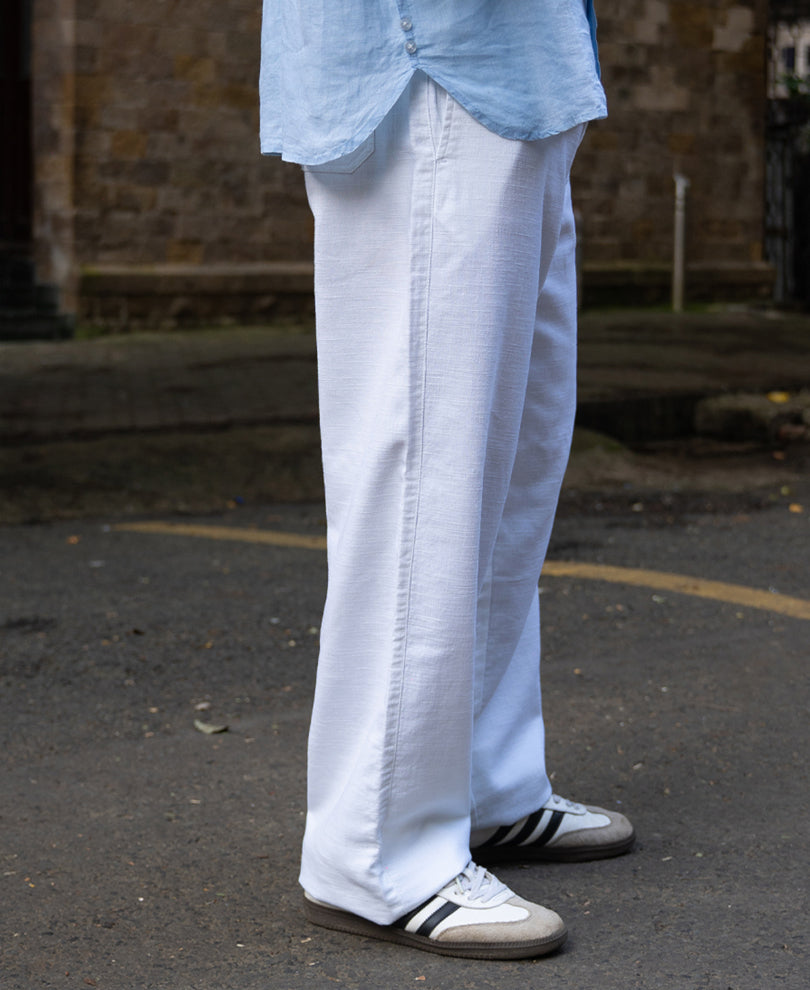 White Cotton Baggy Trouser.