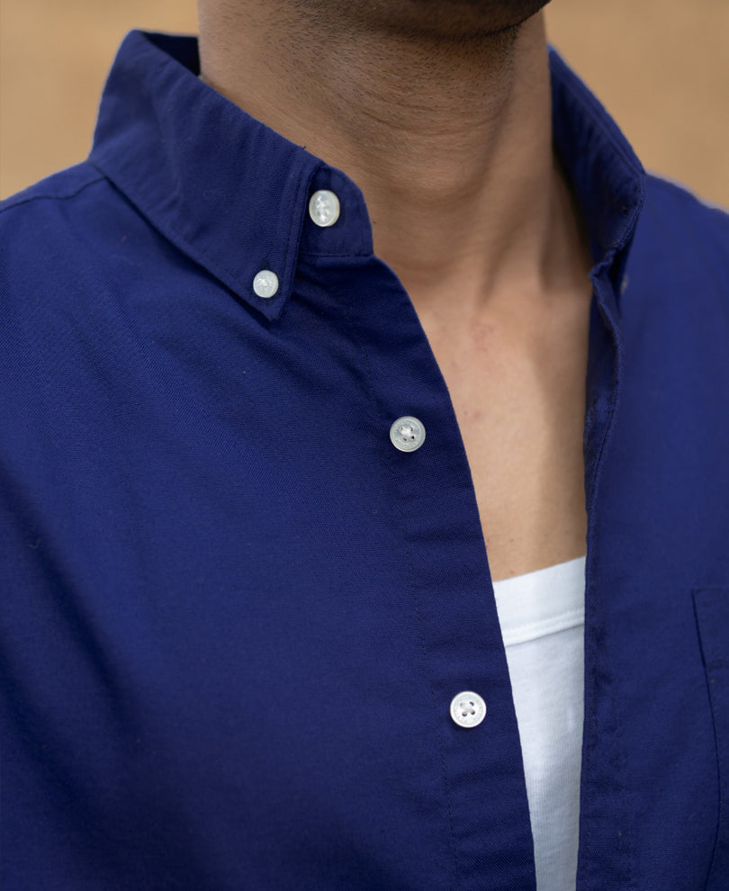 Royal Blue Oxford Shirt.