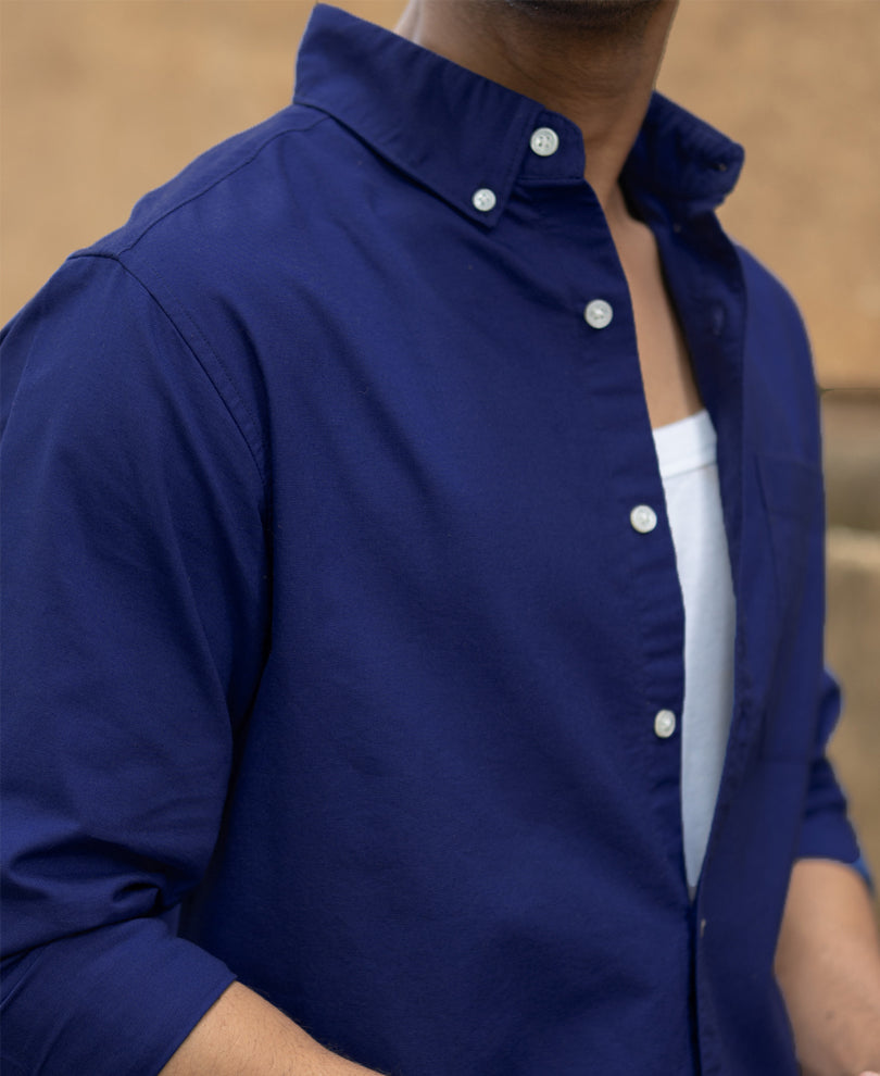 Royal Blue Oxford Shirt.