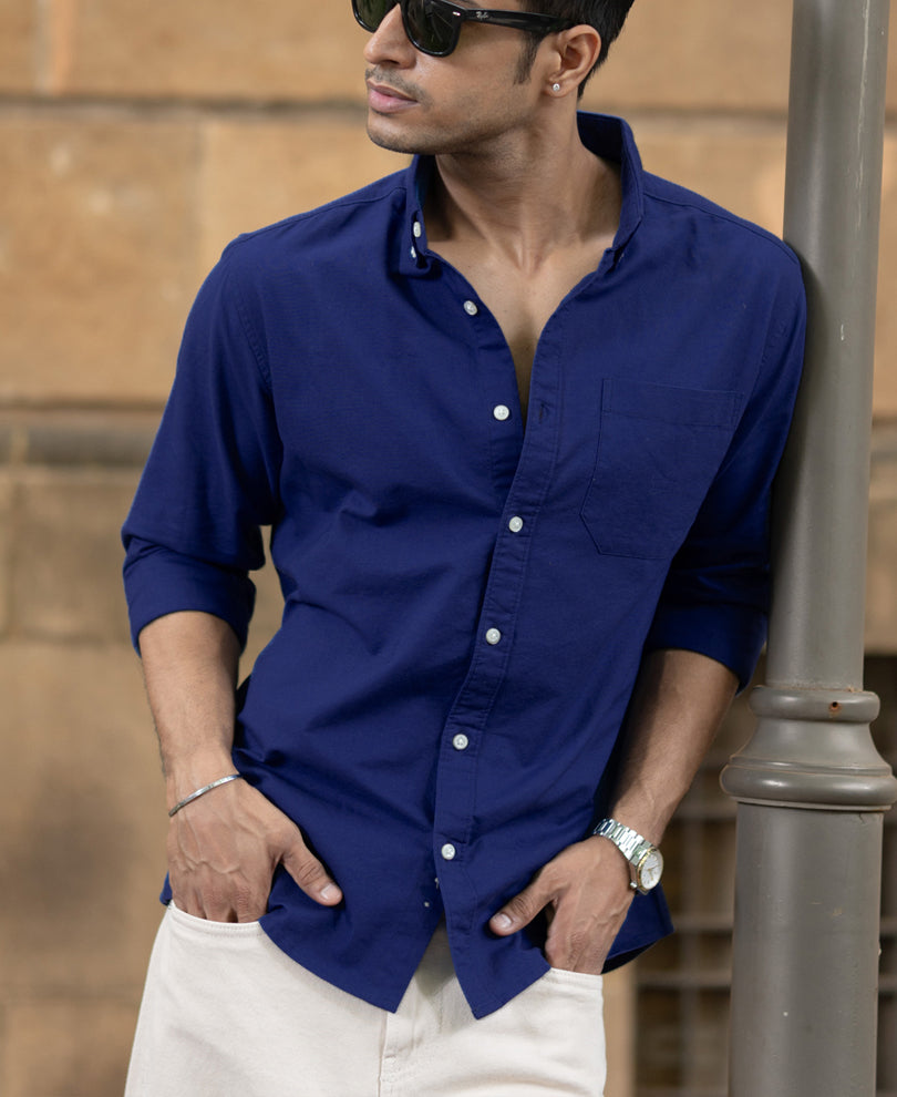 Royal Blue Oxford Shirt.