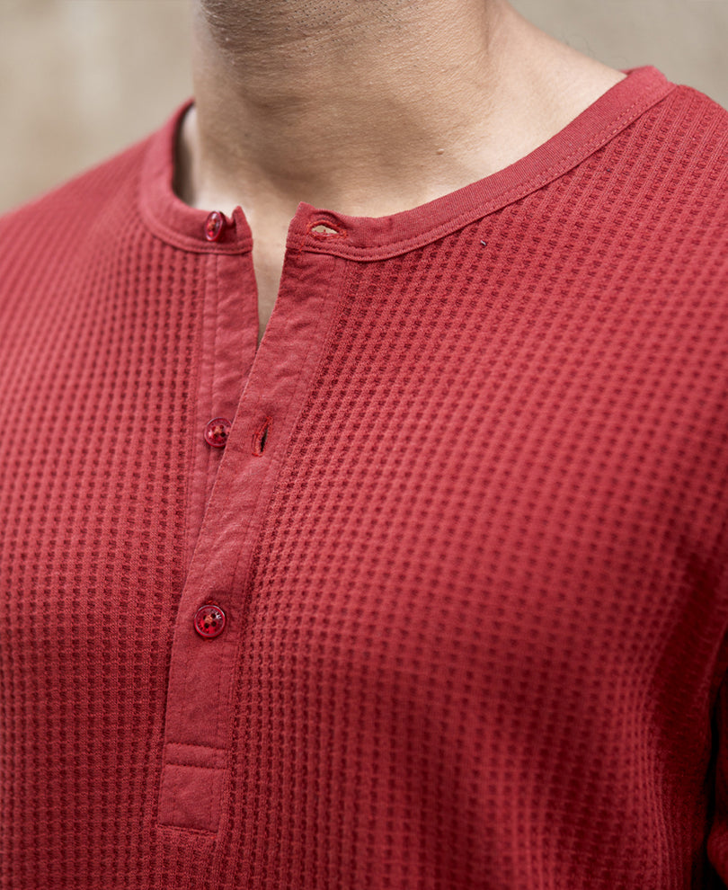Brick Knit Henley T-Shirt.
