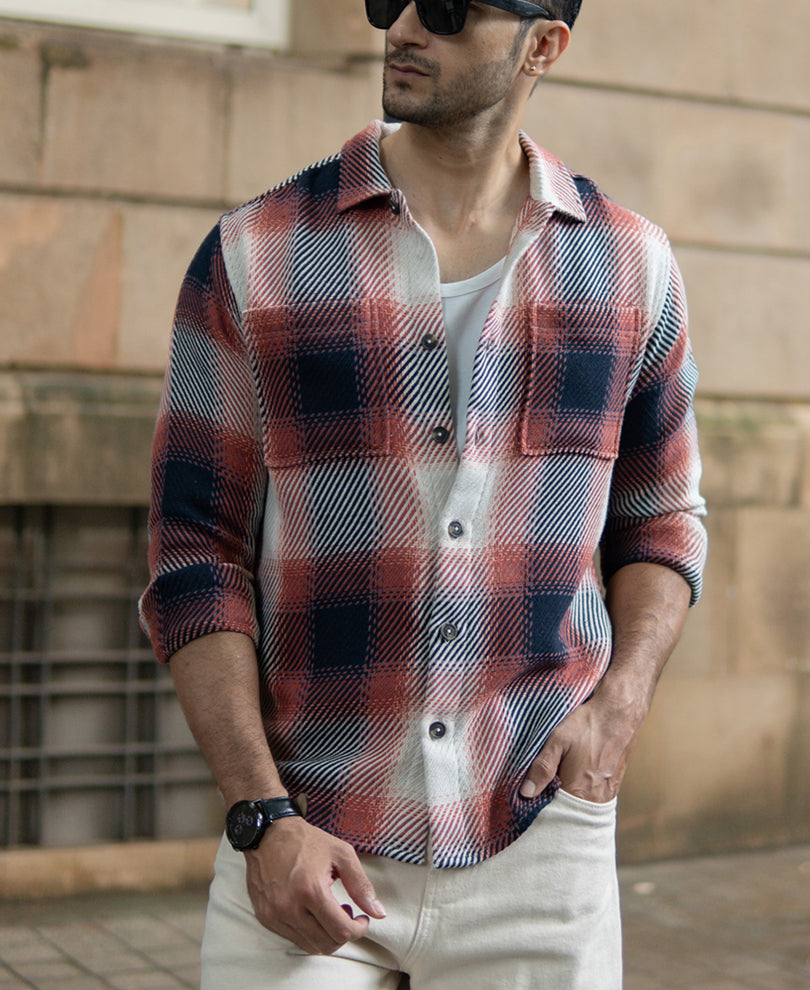 Multicolour Twill Checks Shirt.