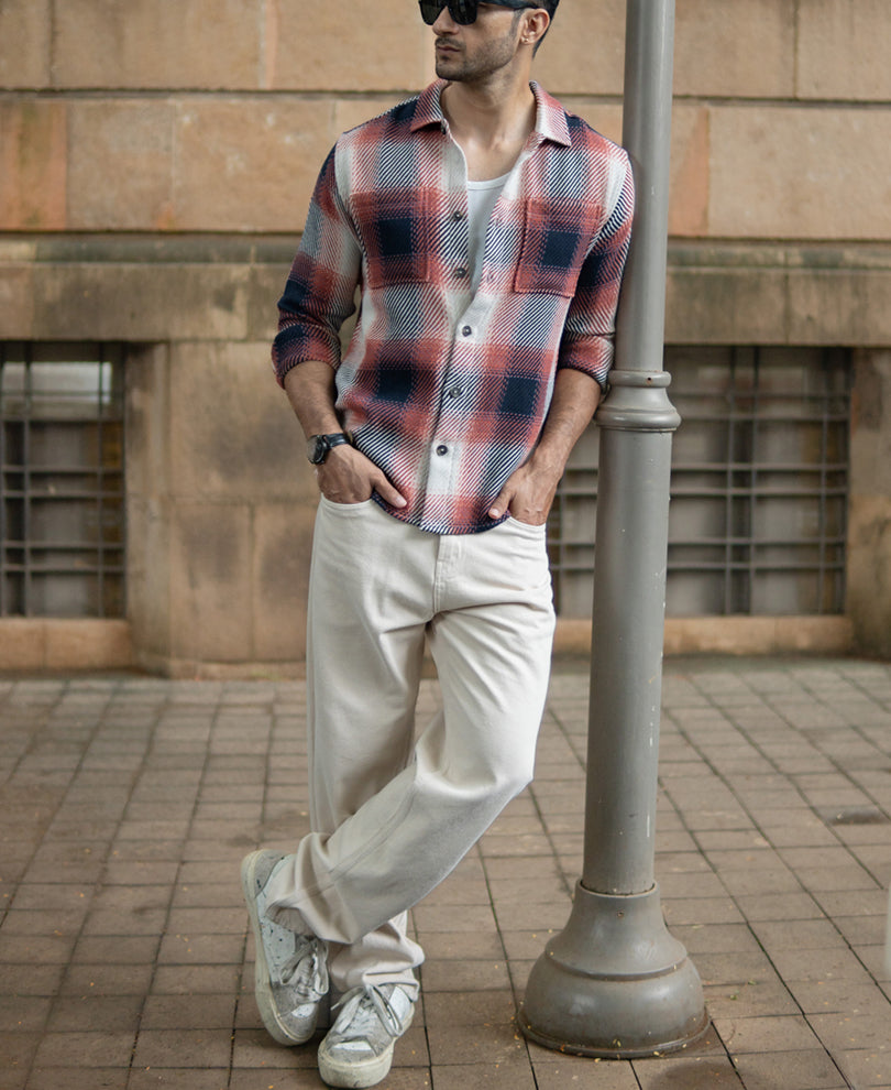 Multicolour Twill Checks Shirt.