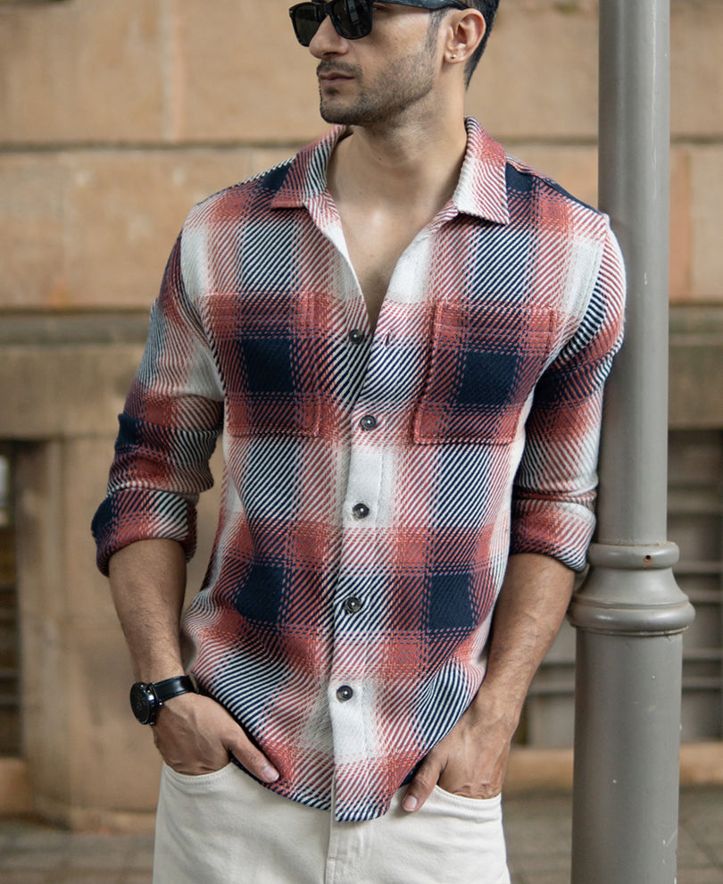 Multicolour Twill Checks Shirt.