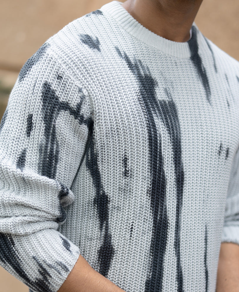 Light Grey Tie-Dye Cotton T-Shirt.