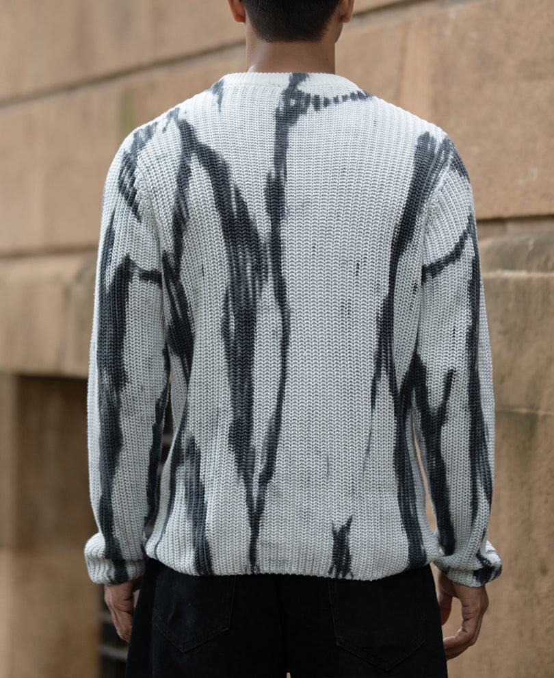Light Grey Tie-Dye Cotton T-Shirt.