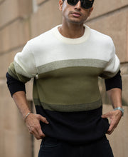 Multicolour Striped Knit T-Shirt.