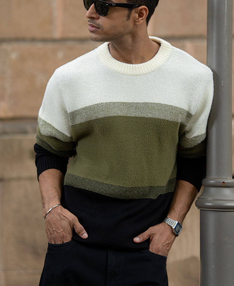 Multicolour Striped Knit T-Shirt.