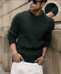 Pine Distressed Cable Knit T-Shirt