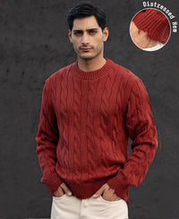 Ochre Distressed Cable Knit T-Shirt