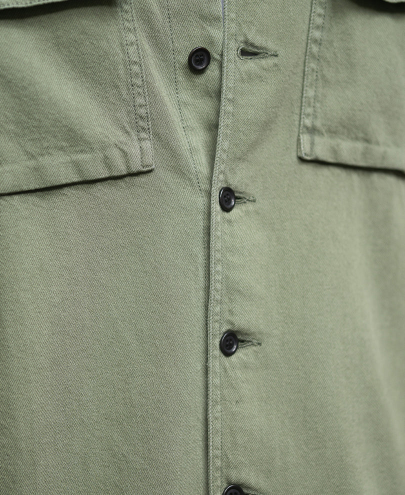 Olive Denim Overshirt.