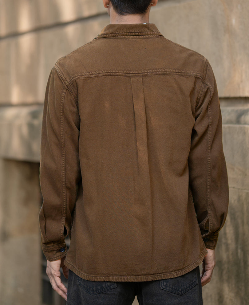 Dark Brown Denim Overshirt.