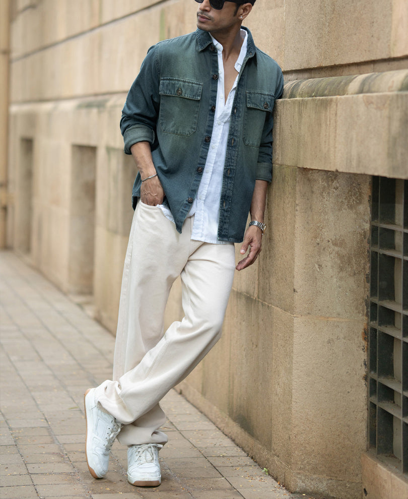 Tinted Blue Denim Overshirt.