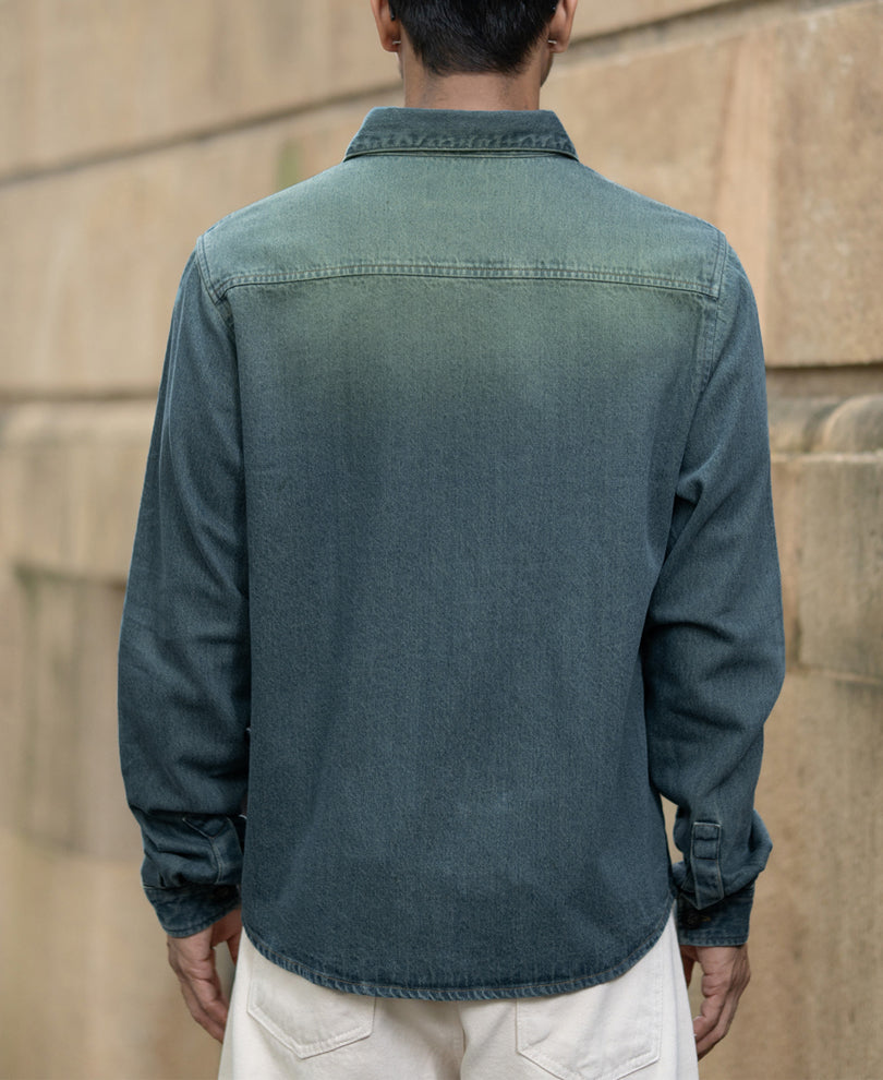 Tinted Blue Denim Overshirt.