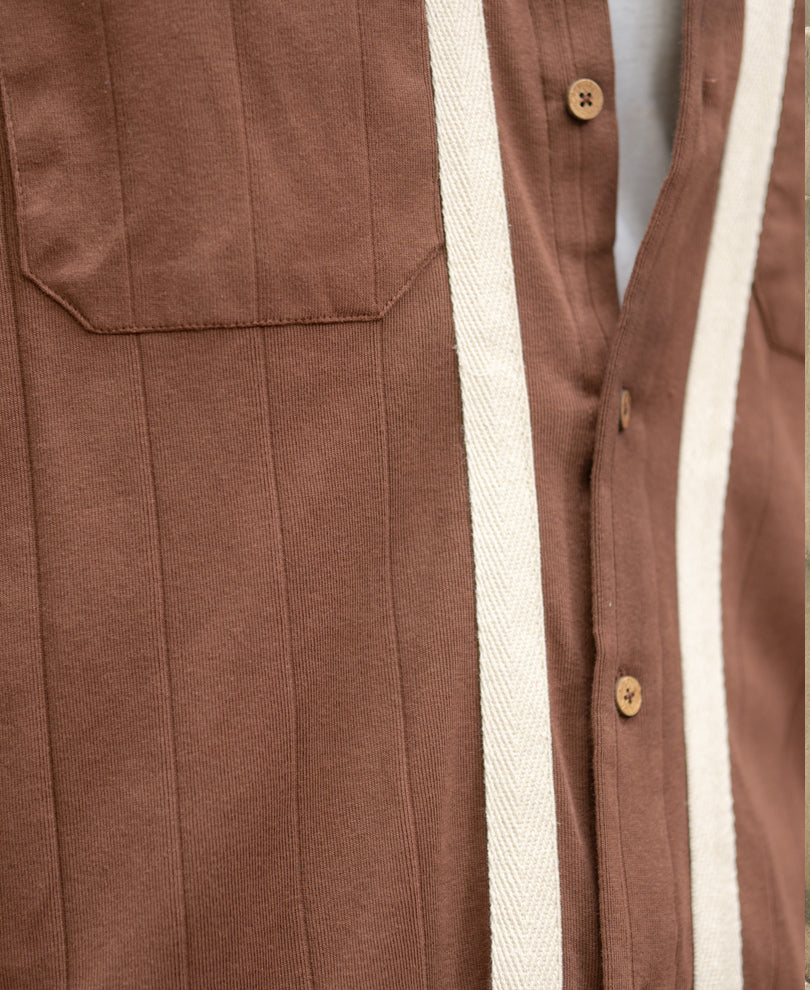 Brown Tape Detail Shirt.