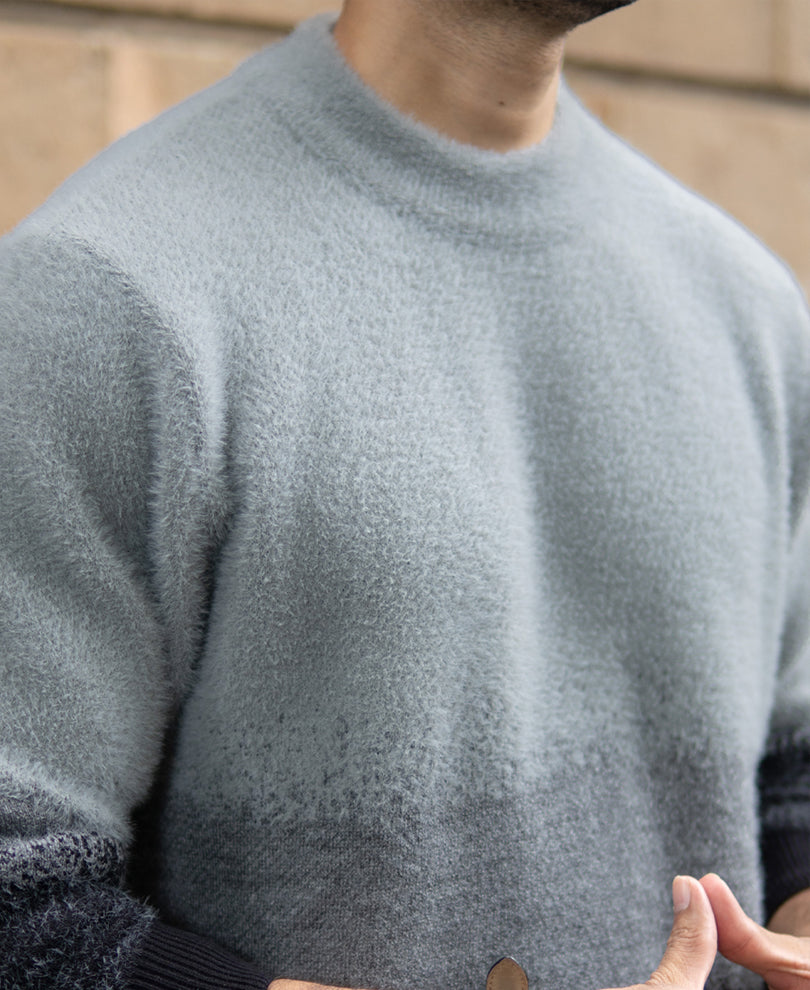 Grey Ombre Jacquard T-Shirt.