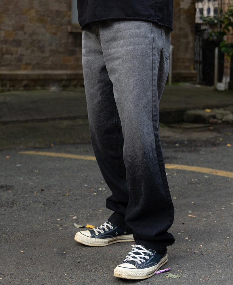 Grey Ombre Baggy Jeans.