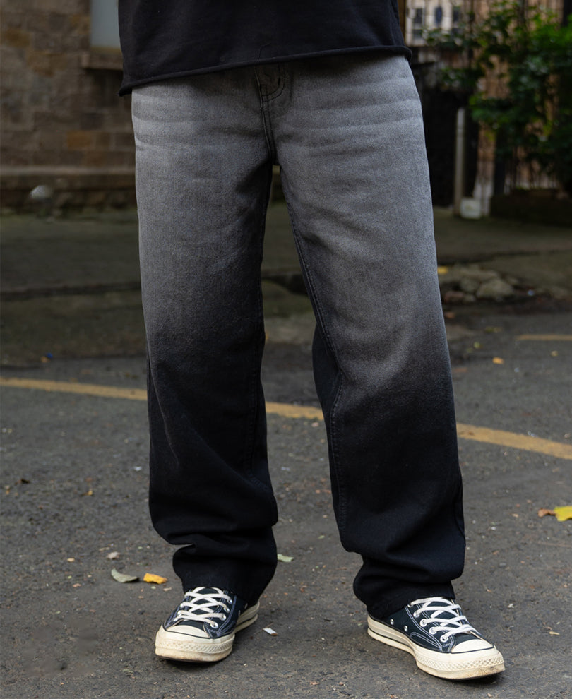 Grey Ombre Baggy Jeans.