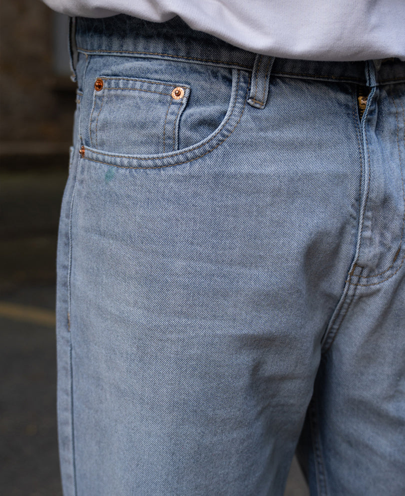 Blue Ombre Baggy Fit Jeans.