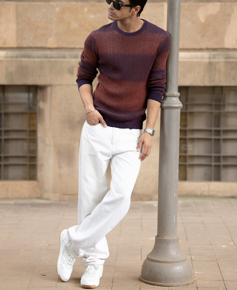 Multicolour Knitted Cotton T-Shirt.