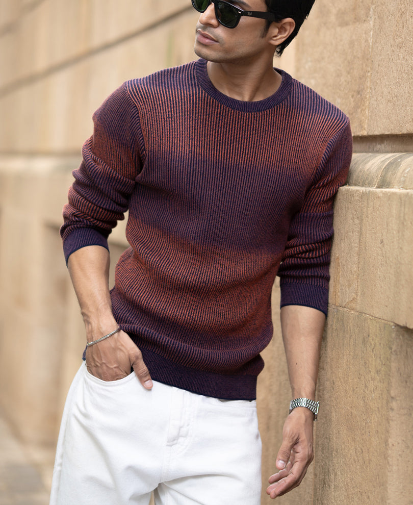 Multicolour Knitted Cotton T-Shirt.