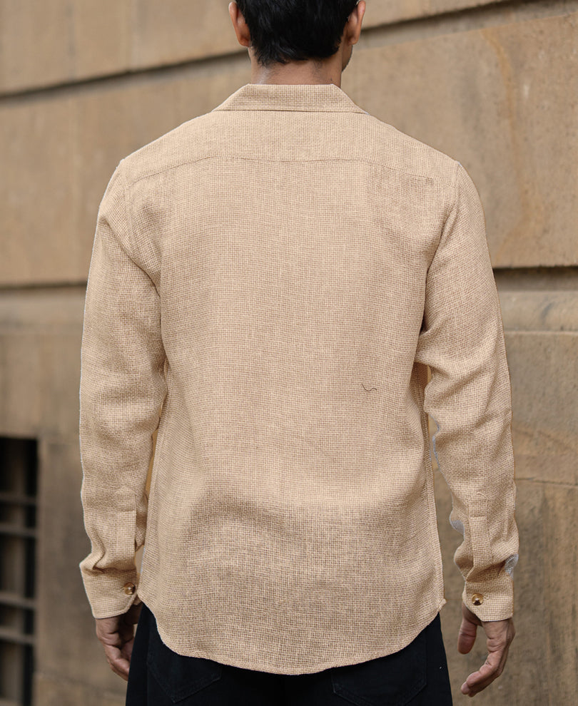 Beige Structure Shirt.