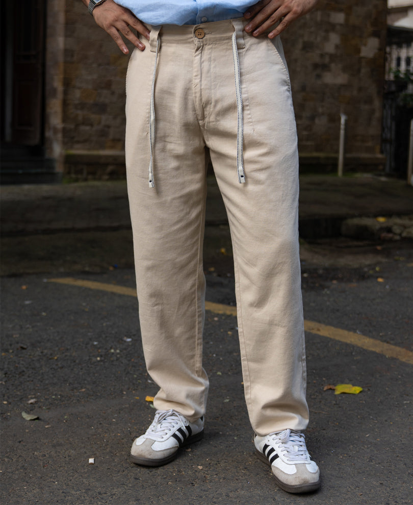 Light Beige Linen Trouser.