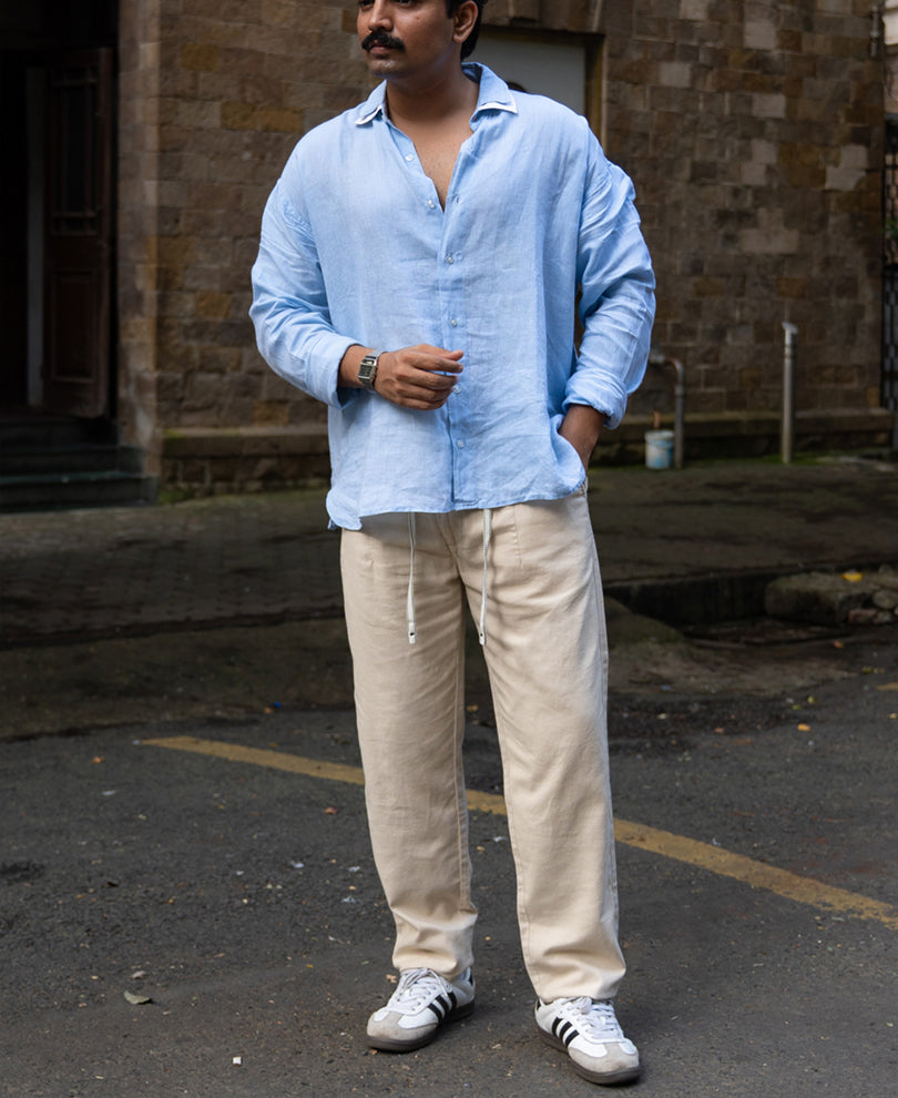 Light Beige Linen Trouser.