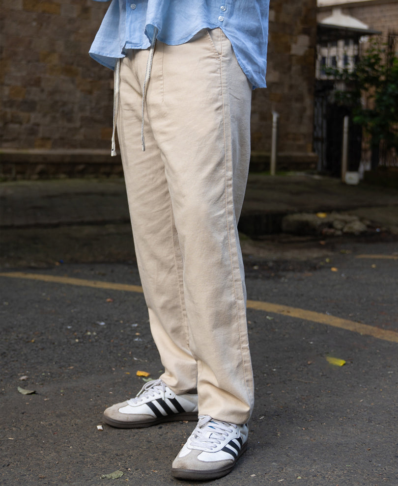 Light Beige Linen Trouser.